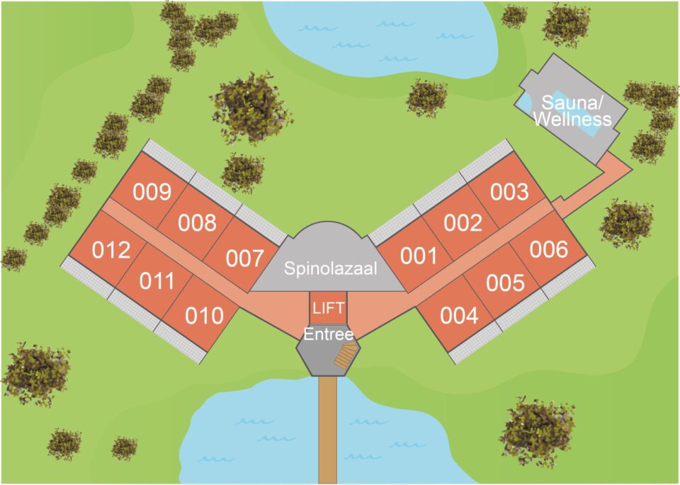 Plattegrond begane grond Hotel Havezate Marveld